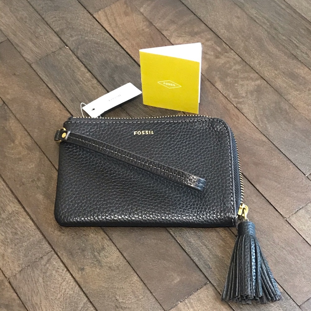 Fossil Tara Genuine Leather Tassel Wristlet - Picture 3 of 8